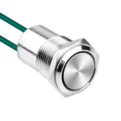 WD16D1-P2Z 16mm Düz Anahtarlı Kablolu Metal Buton - 1