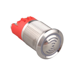 WD16F-P0-S24VR LX 16mm Fixed Sound Illuminated Metal Buzzer - 24V