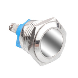 WD16H-P0 16mm Düz Yaylı Metal Buton