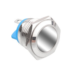 WD16H-P1 16mm Flat Spring-Loaded Metal Button