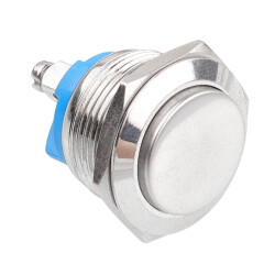 WD19H-G0 19mm Bulge Momentary Metal Button - 1