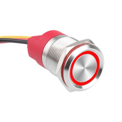 WD19T-P2-E 19mm Touch Metal Button - Red