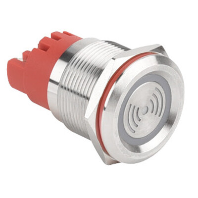 WD22F-P0-S24VR LX 22mm Fixed Sound Illuminated Metal Buzzer - 24V - 1