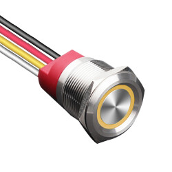 WD22T-P2-E 22mm Dokunmatik Touch Metal Buton - Sarı