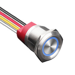 WD22T-P2-E 22mm Touch Metal Button - Blue