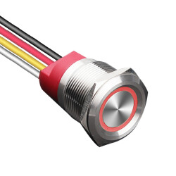 WD22T-P2-E 22mm Touch Metal Button - Red