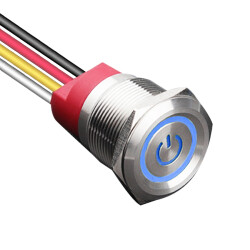 WD22T-P2-EC 22mm Touch Metal Button - Blue