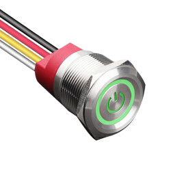 WD22T-P2-EC 22mm Touch Metal Button - Green