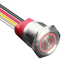 WD22T-P2-EC 22mm Touch Metal Button - Red