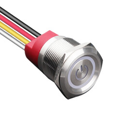 WD22T-P2-EC 22mm Touch Metal Button - White