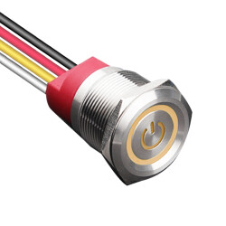 WD22T-P2-EC 22mm Touch Metal Button - Yellow