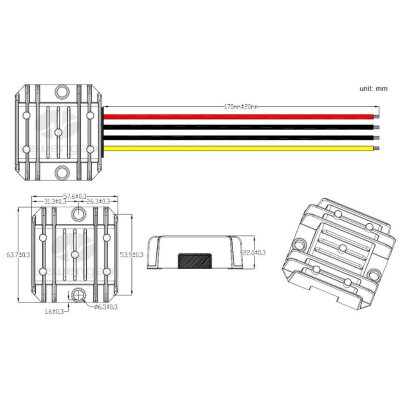WG-24S1220Z DC-DC 24V'den 12V 20A Voltaj Düşürücü Modül - 3