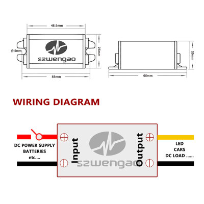 WG10-80S0503 DC-DC 10-80V'den 5V 3A Voltaj Düşürücü Modül - 3