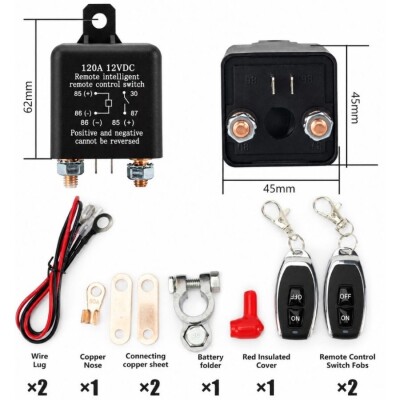 WM686 12V 120A Remote-Controlled Battery Disconnect Switch Kit - 2