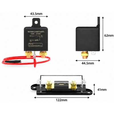 WM686 12V 250A Uzaktan Kumandalı Akü Kesici Şalter Kiti - 2