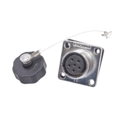WS16 6 Pin 16mm Waterproof Flange Connector - Female