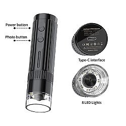 WTM-W1-A 50X-1000X WiFi Wireless Digital Microscope - Black - 3