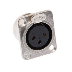 XLR Konnektör Panel Tipi Dişi - 3 Pin