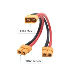 XT60 1 Erkek - 2 Dişi Y Splitter Paralel Dönüştürücü Kablo 20cm - 2