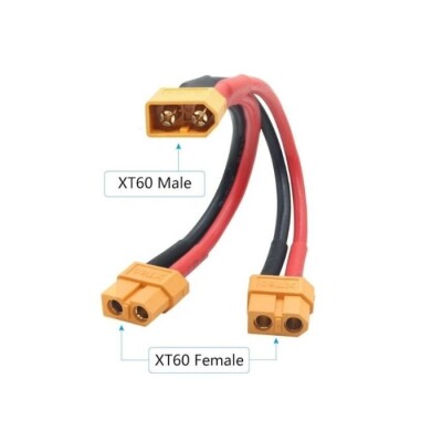 XT60 1 Erkek - 2 Dişi Y Splitter Paralel Dönüştürücü Kablo 20cm - 2