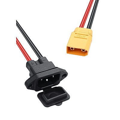XT90 Male - C14 3 Pin AC Power Socket 90 Degree Converter Cable - 2