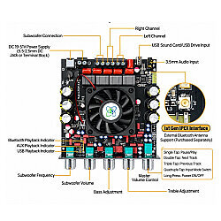 XY-AS21HPA 2x300W + 600W 2.1 Kanal Bluetooth Amfi Modülü - 3