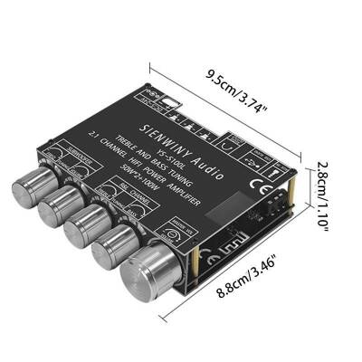 XY-S100L 2x50W + 100W Bluetooth 5.0 2.1 Kanal Amfi Modülü - 4