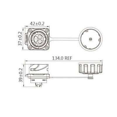 YM-24-J03SX-02-436 3-Pin Su Geçirmez Konnektör - Dişi - 2