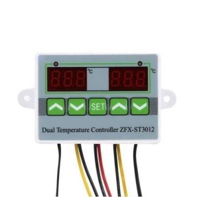 ZFX-ST3012 12V Çift Röle Çıkışlı Termostat - Sıcaklık Kontrol Cihazı - 1