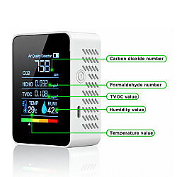 ZN-MT05 5in1 Yarı İletken CO2 HCHO TVOC Hava Kalitesi Monitörü - 2