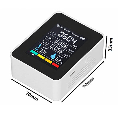 ZN-MT05 5in1 Yarı İletken CO2 HCHO TVOC Hava Kalitesi Monitörü - 3