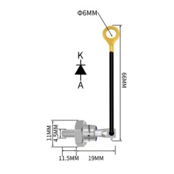 ZX25-12 25A 1200V Wired Copper Metal Screw Diode - Cathode - 2