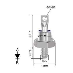 ZX40-12 40A 1200V Metal Screw Diode - Anode - 2