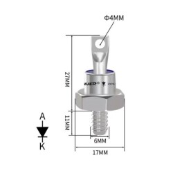 ZX70-12 70A 1200V Metal Screw Diode - Anode - 2