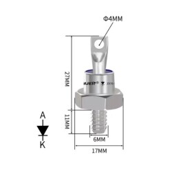 ZX70-12 70A 1200V Metal Screw Diode - Cathode - 2