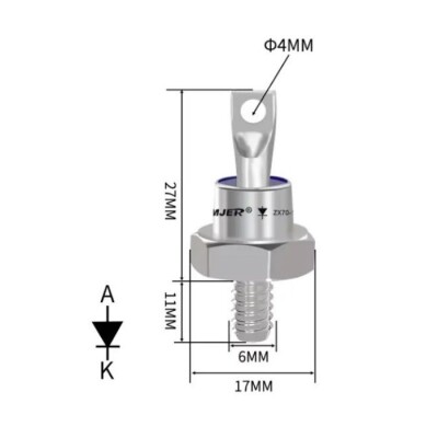 ZX70-12 70A 1200V Metal Vidalı Diyot - Anot - 2